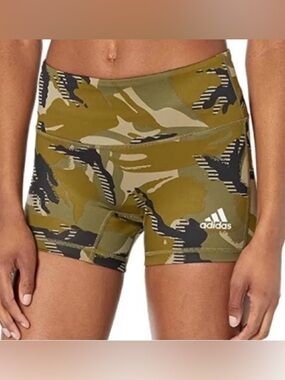 NWT New ADIDAS Camouflage Camo Bike Volleyball 4 Inch Shorts Olive Green Black L